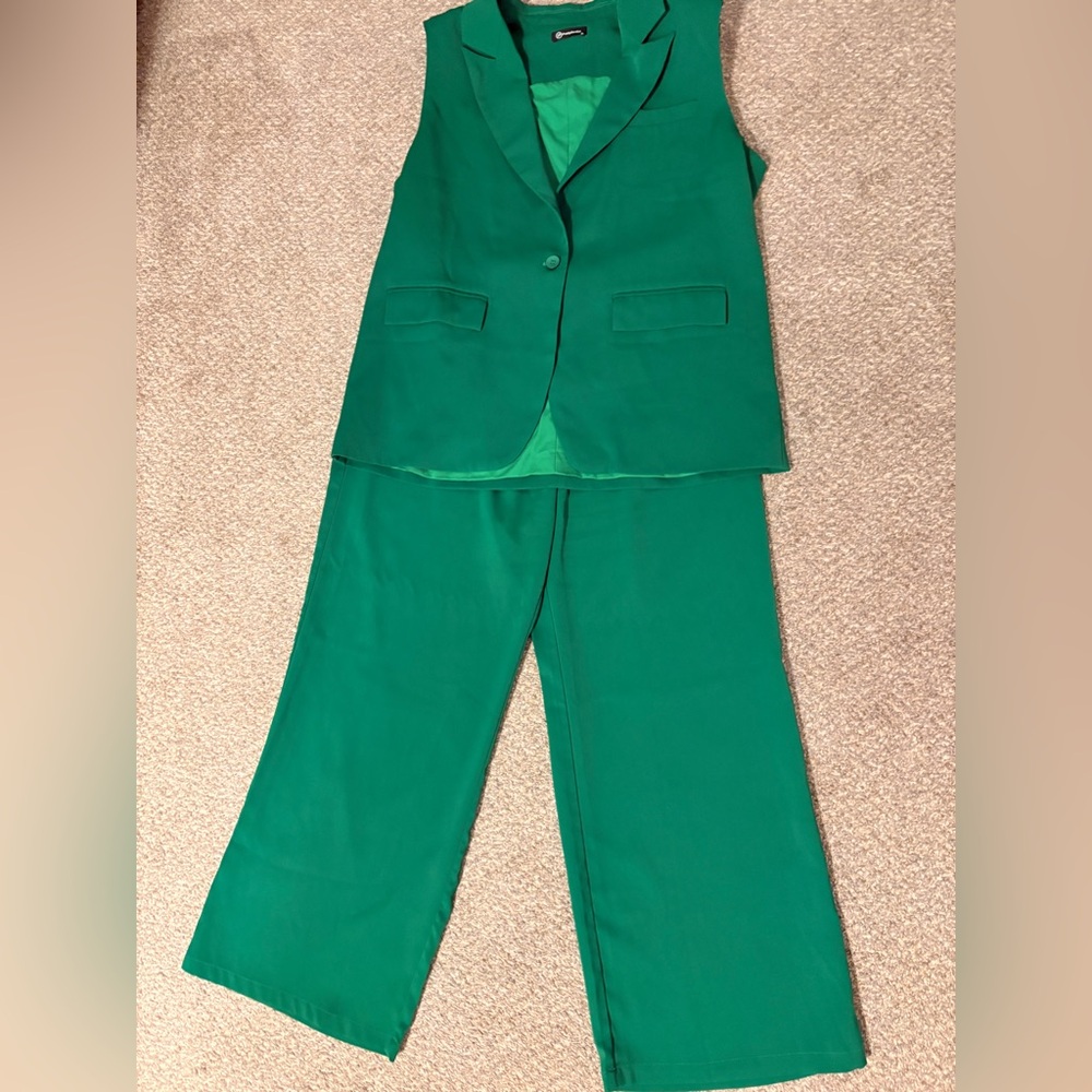 PrettyGarden Women’s 2-piece Sleeveless Suit vest & wide leg pants